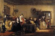Sir David Wilkie Reading the Will oil on canvas